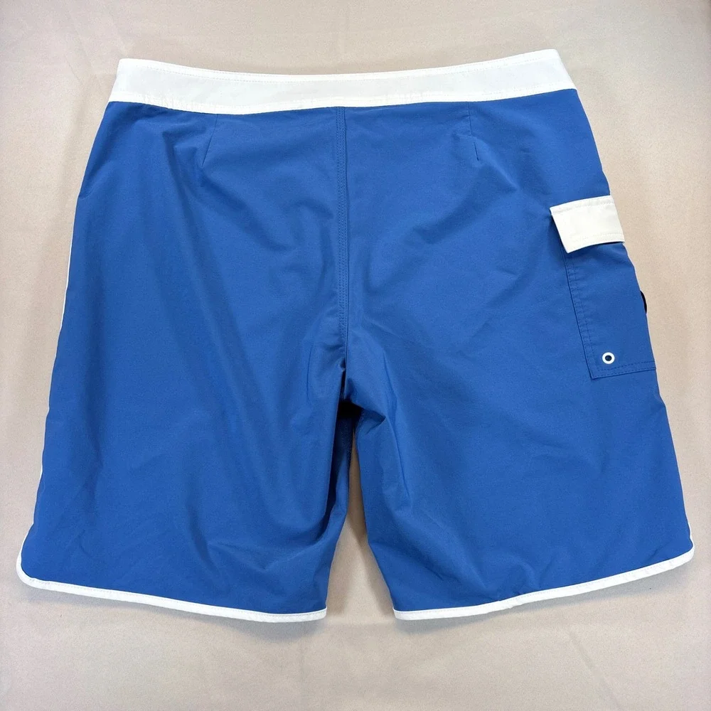 RVCA Board Shorts Mens 38 Blue White Industry Swim Trunks Surf Beachwear